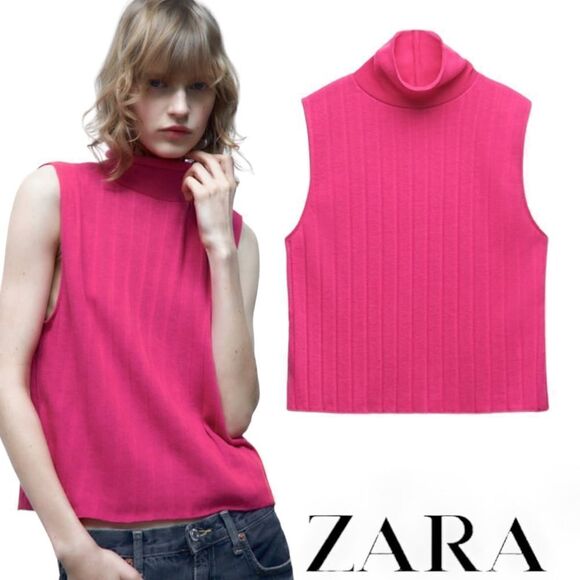 ZARA | Fuchsia | PLEATED TOP - Picture 1 of 11